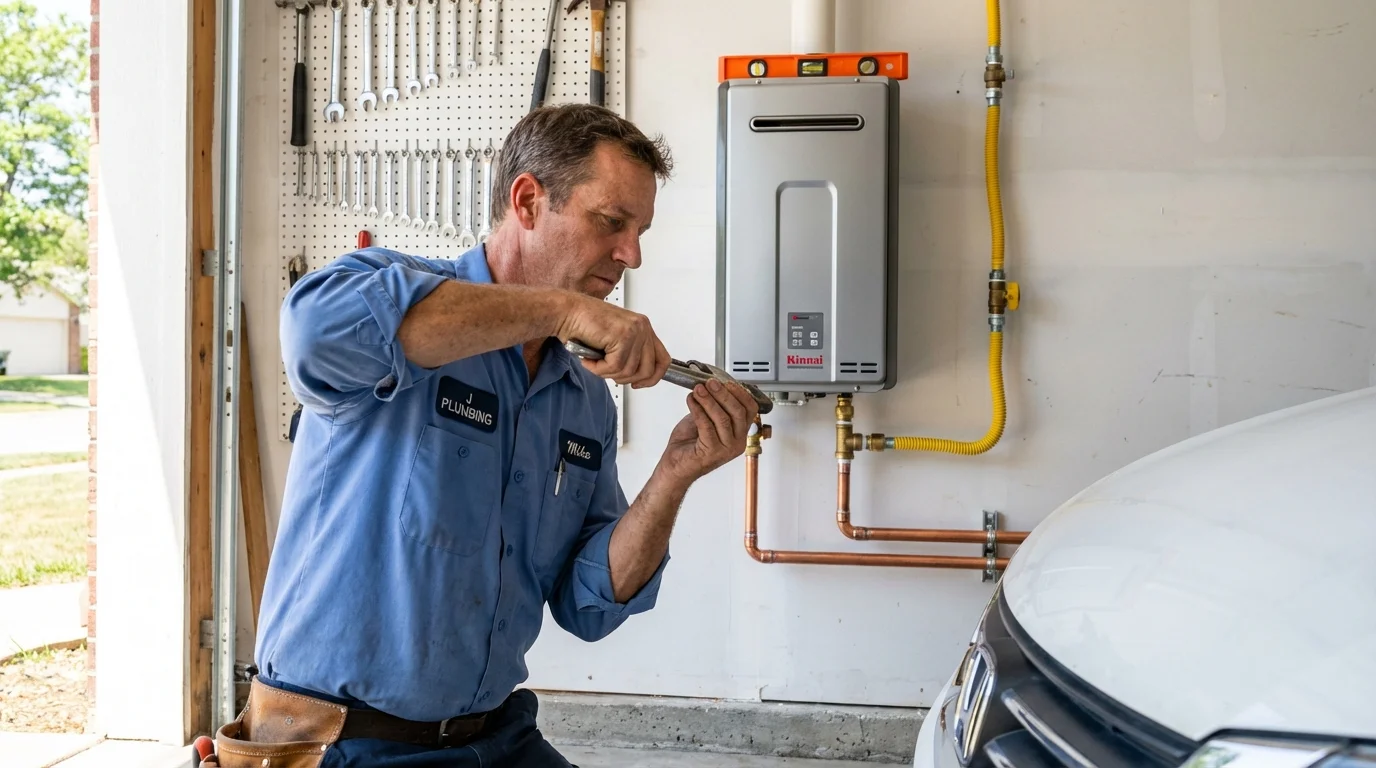 Tankless water heater installation by a Johns Plumbing LLC plumber in Alfred